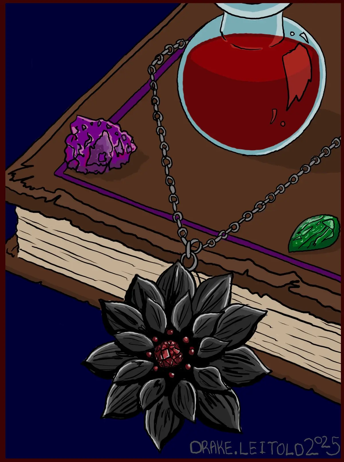 The Obsidian Dahlia Necklace